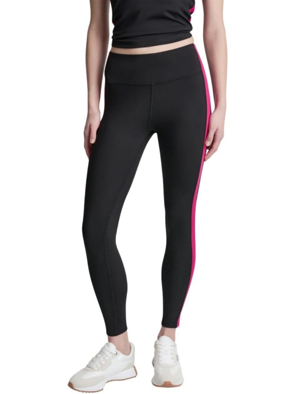 High Waist 7/8 Compression Leggings with Side Stripe for Women - Activewear